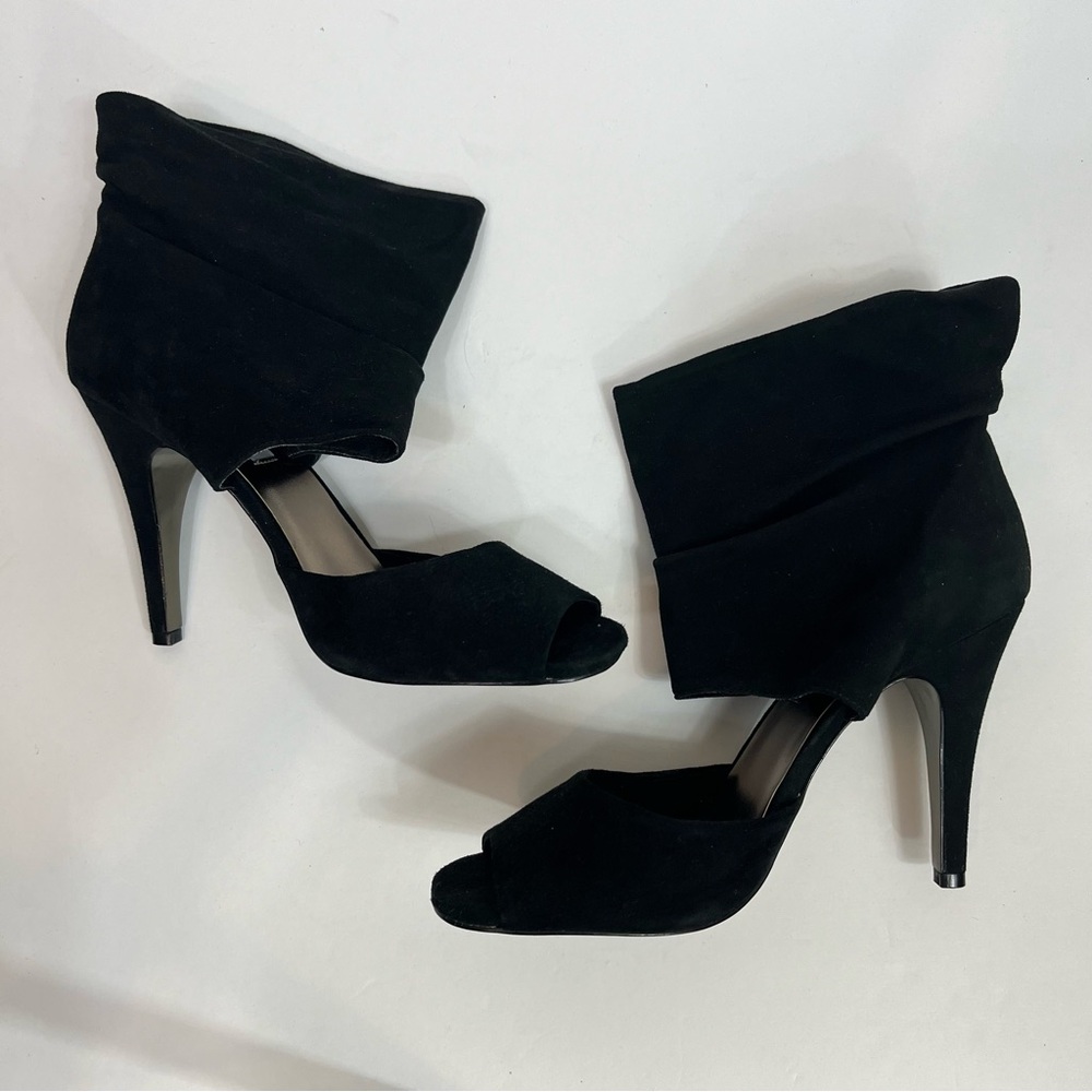 Steve Madden Suede Ankle Wrap Open Toe Heels - image 2